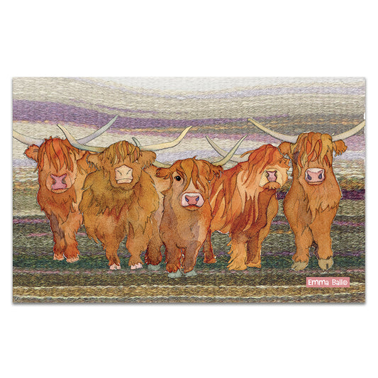Tea Towel - 100% Cotton - Highland Coos - Emma Ball