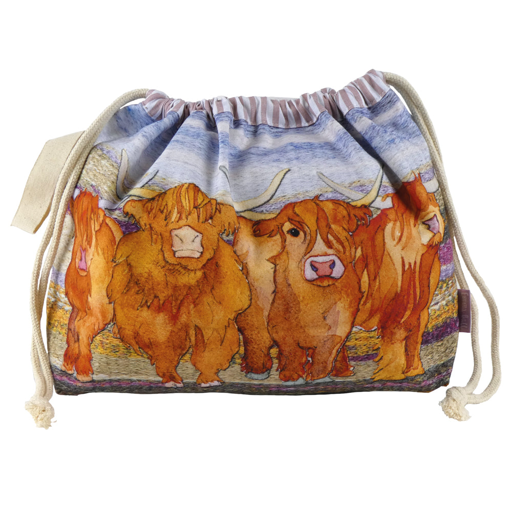 Drawstring Bag - Highland Coos - DRAW25 - Emma Ball