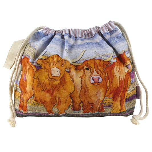Drawstring Bag - Highland Coos - DRAW25 - Emma Ball