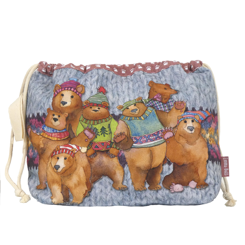 Drawstring Bag - Woolley Bears - DRAW31 - Emma Ball