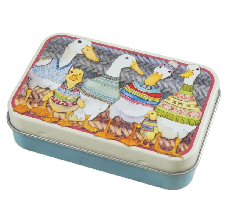 Mini Metal Hinged Tin - Dapper Ducks - T372 - Emma Ball