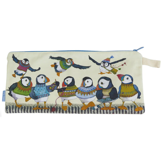 Long Project Bag - Woolly Puffins - LPB01 - Emma Ball