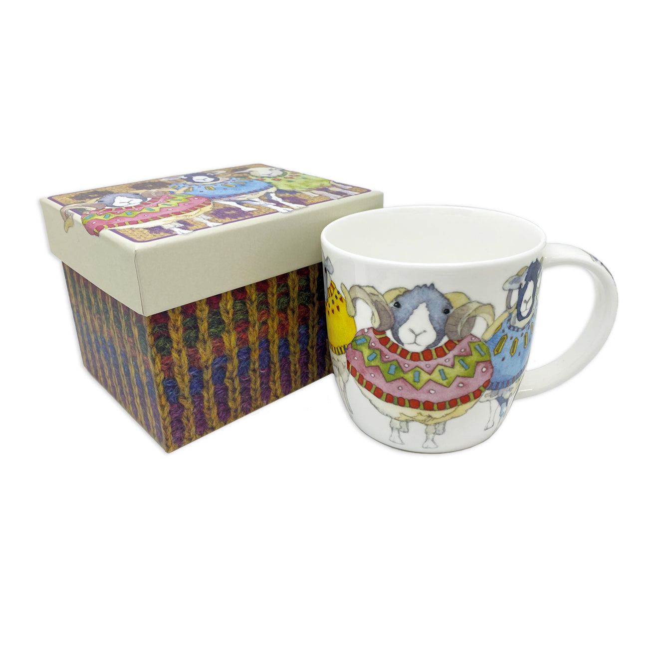Bone China Mugs - Sheep in Sweaters - MUG32 - Gift Boxed