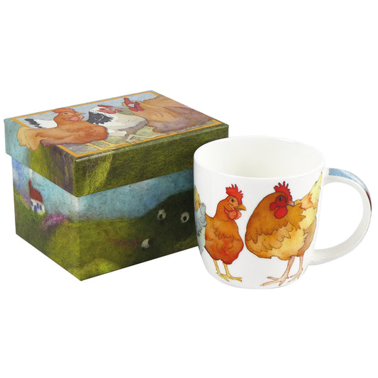 Bone China Mugs - Felted Chickens - MUG61 - Gift Boxed