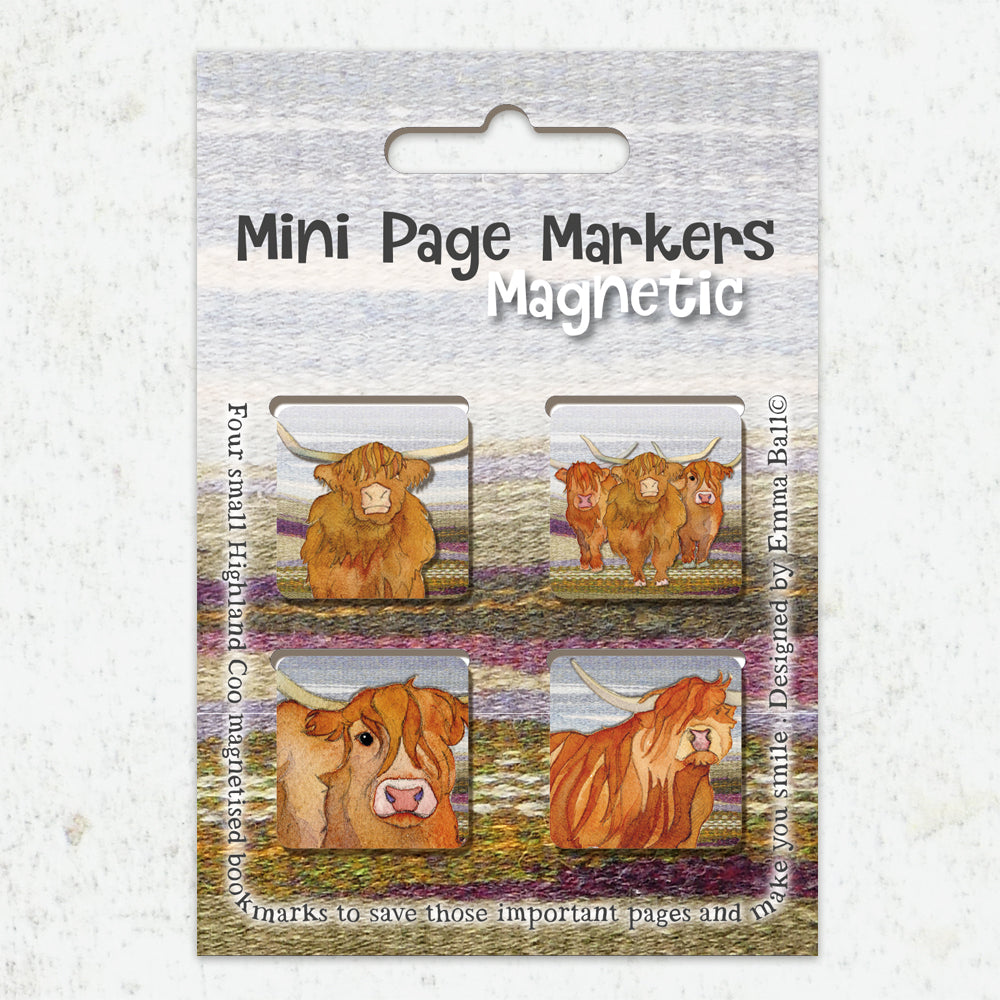 Mini Page Markers - Highland Coos - PM10 - Emma Ball