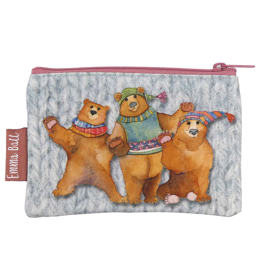 Small Zip Purse - Woolley Bears - PU37 - Emma Ball