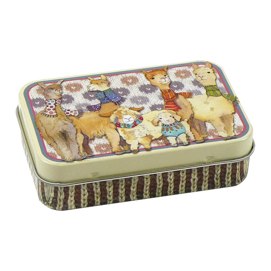 Mini Metal Hinged Tin - Alpacas and Friends -  T211 - Emma Ball