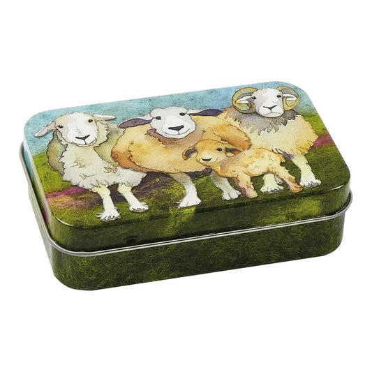 Mini Metal Hinged Tin - Felted Sheep - T213 - Emma Ball