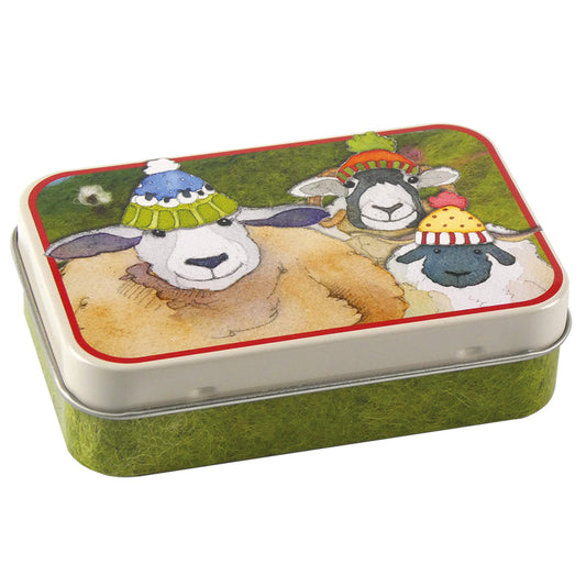 Mini Metal Hinged Tin - Sheep in Hats - T261 - Emma Ball