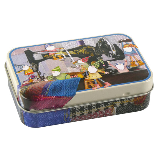 Mini Metal Hinged Tin - Sewing Gnomes - T262 - Emma Ball