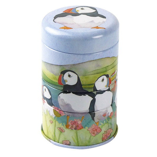 Small Stacker Tins - Sea Thrift Puffin - T284 - Emma Ball