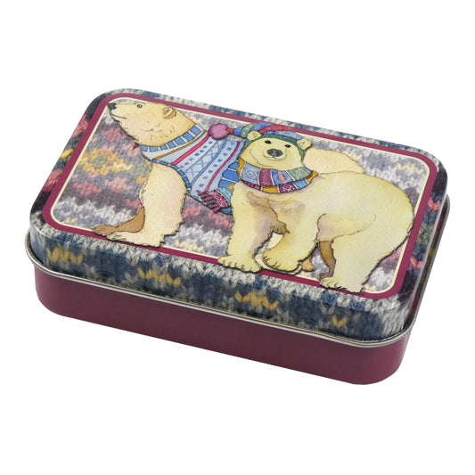 Mini Metal Hinged Tin - Polar Bears - T318 - Emma Ball
