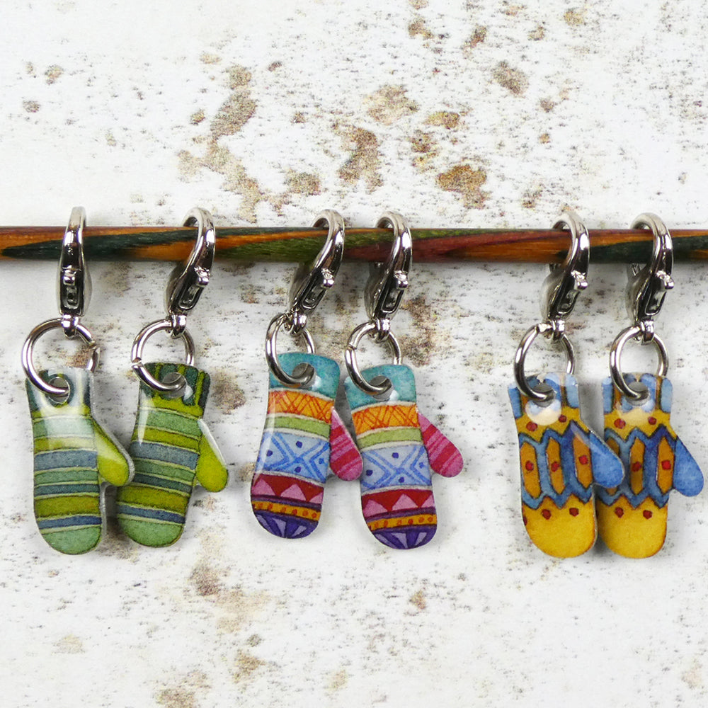 Knitting Stitch Markers in a Tin - Mittens - TKN33B - Emma Ball
