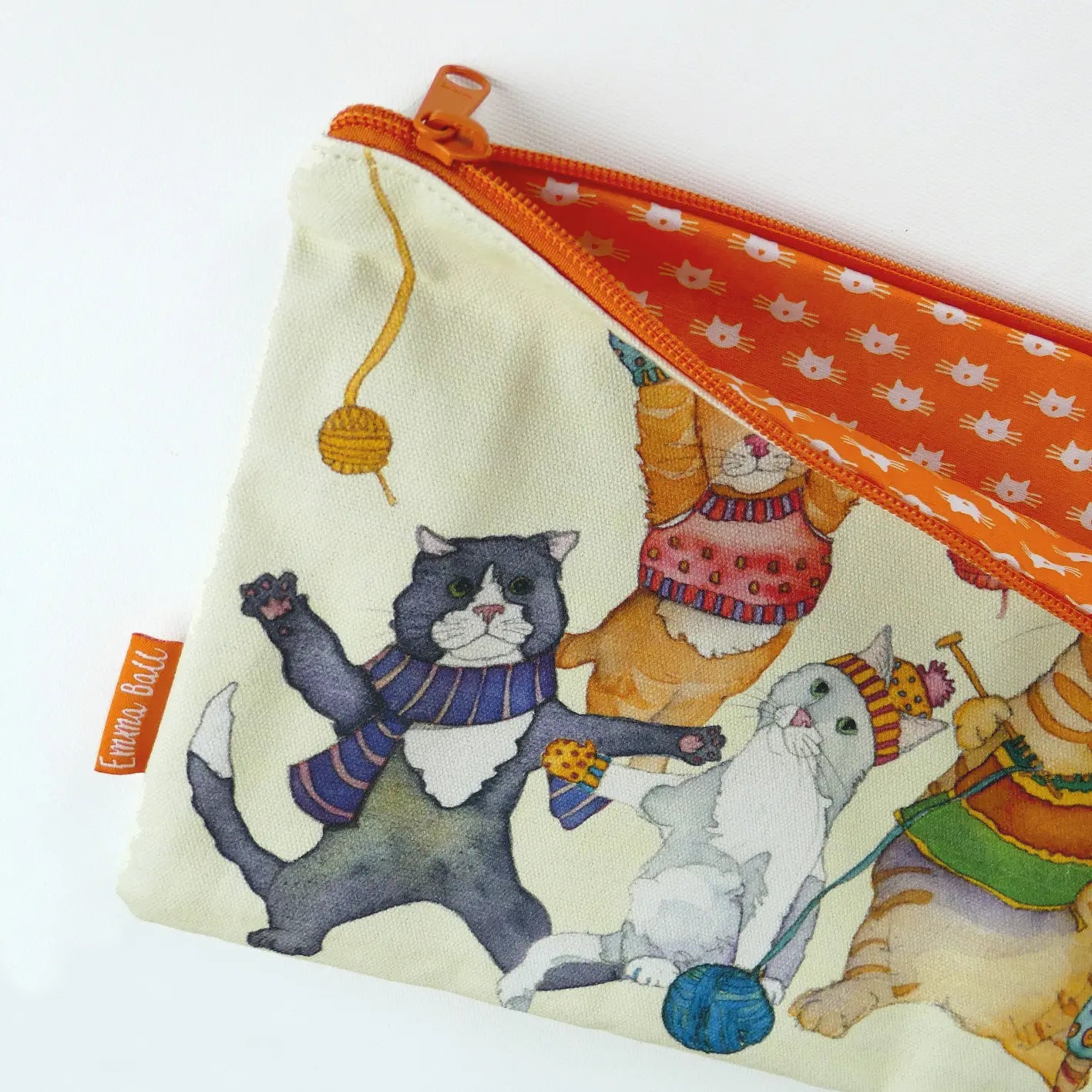 Long Project Bag - Kittens in Mittens - LPB04 - Emma Ball