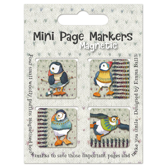 Mini Page Markers - Woolly Puffins - PM03 - Emma Ball