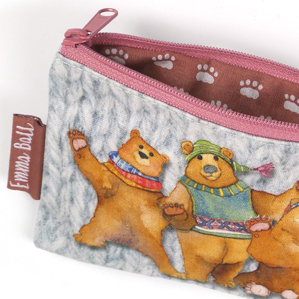 Small Zip Purse - Woolley Bears - PU37 - Emma Ball
