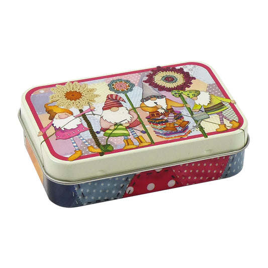 Mini Metal Hinged Tin - Crafting Gnomes - T212 - Emma Ball