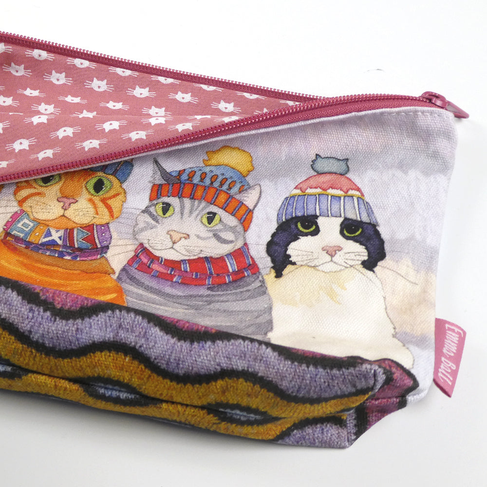 Zipped Pouch - Cats in Hats - ZP23 - Emma Ball